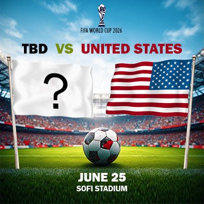 TBD vs United Stattes - World Cup - Group D (Match 59)
