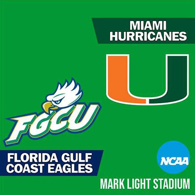 NCAA - Florida Gulf Coast Eagles at Miami Hurricanes Baseball