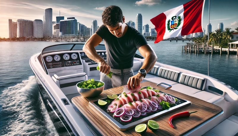 Private Chef cooks Peruvian Ceviche